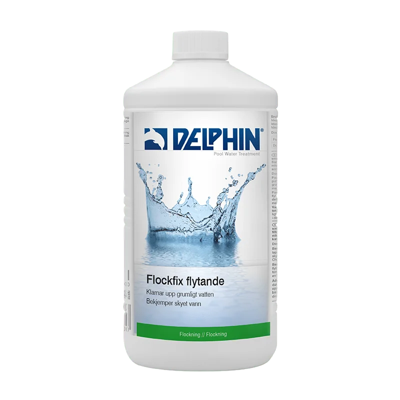 Delphin Flockfix Flytande 1L | Flockningsmedel för klart poolvatten
