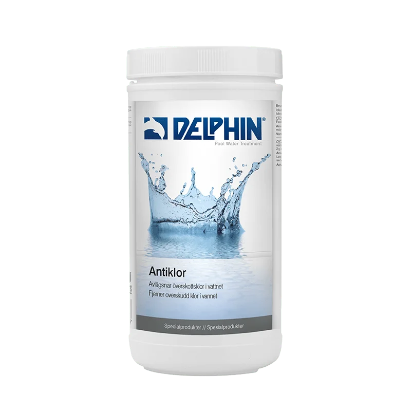Delphin Antiklor 1 kg | Sänker höga klorvärden i pool och spa
