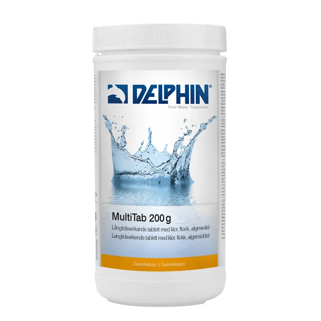 Delphin MultiTab 200g 1 kg | Långtidsverkande klorpuckar med algmedel och flockmedel