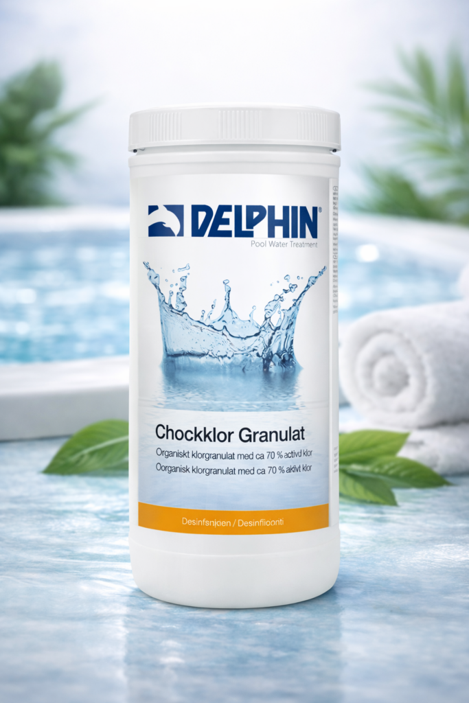 Pool Chockklor Granulat 1kg - Snabbverkande klor för kristallklart poolvatten