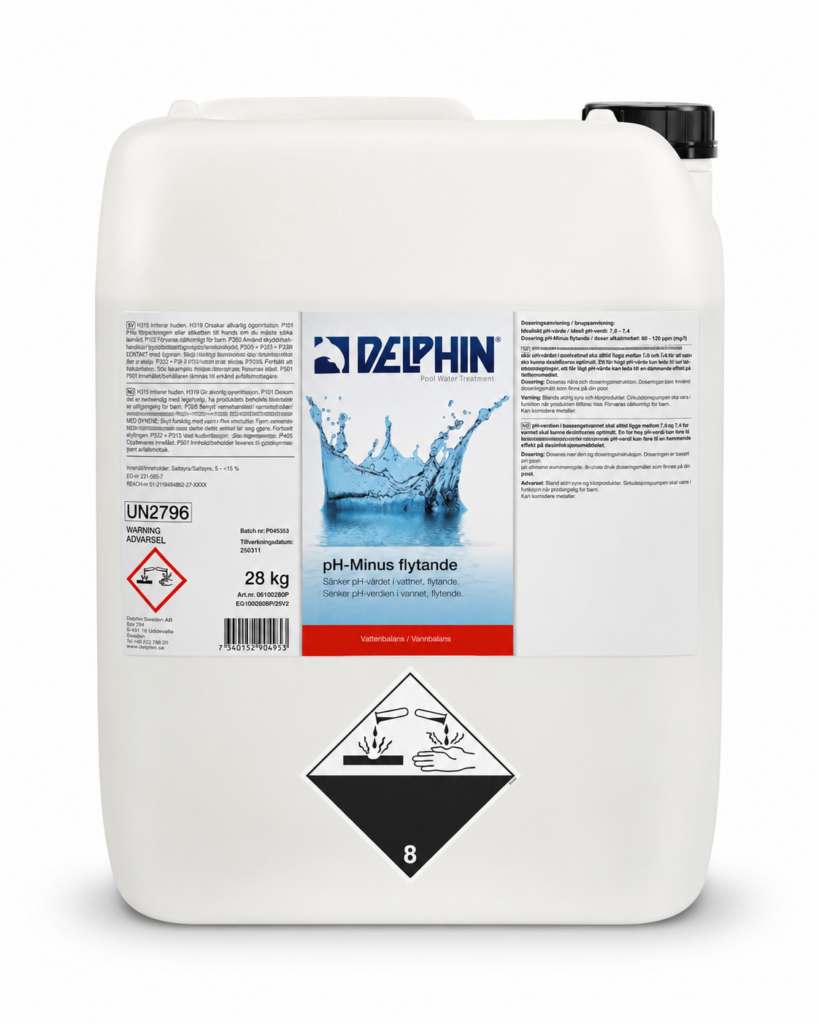 Delphin pH-Minus flytande 28 kg